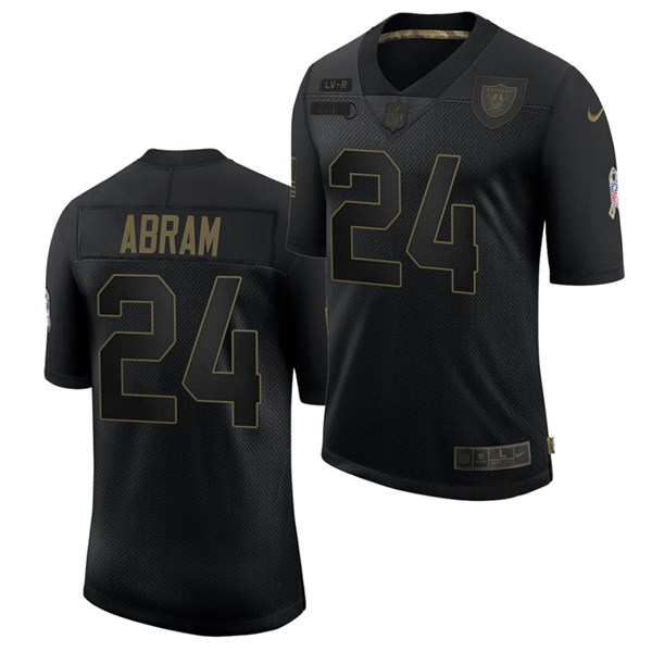 Men's Las Vegas Raiders #24 Johnathan Abram Black NFL 2020 Salute To Service Limited Stitched Jersey